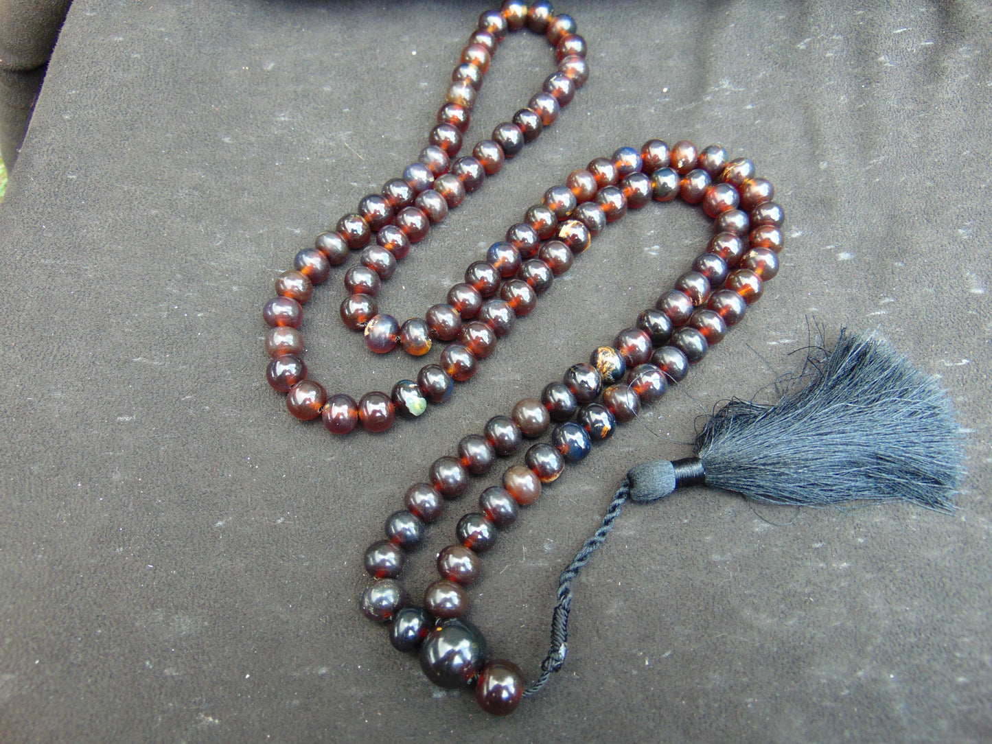 70 gram 108 Beads 10 mm Mala Buddha for Yoga and Meditation Indonesian Black Amber for Healing MB22