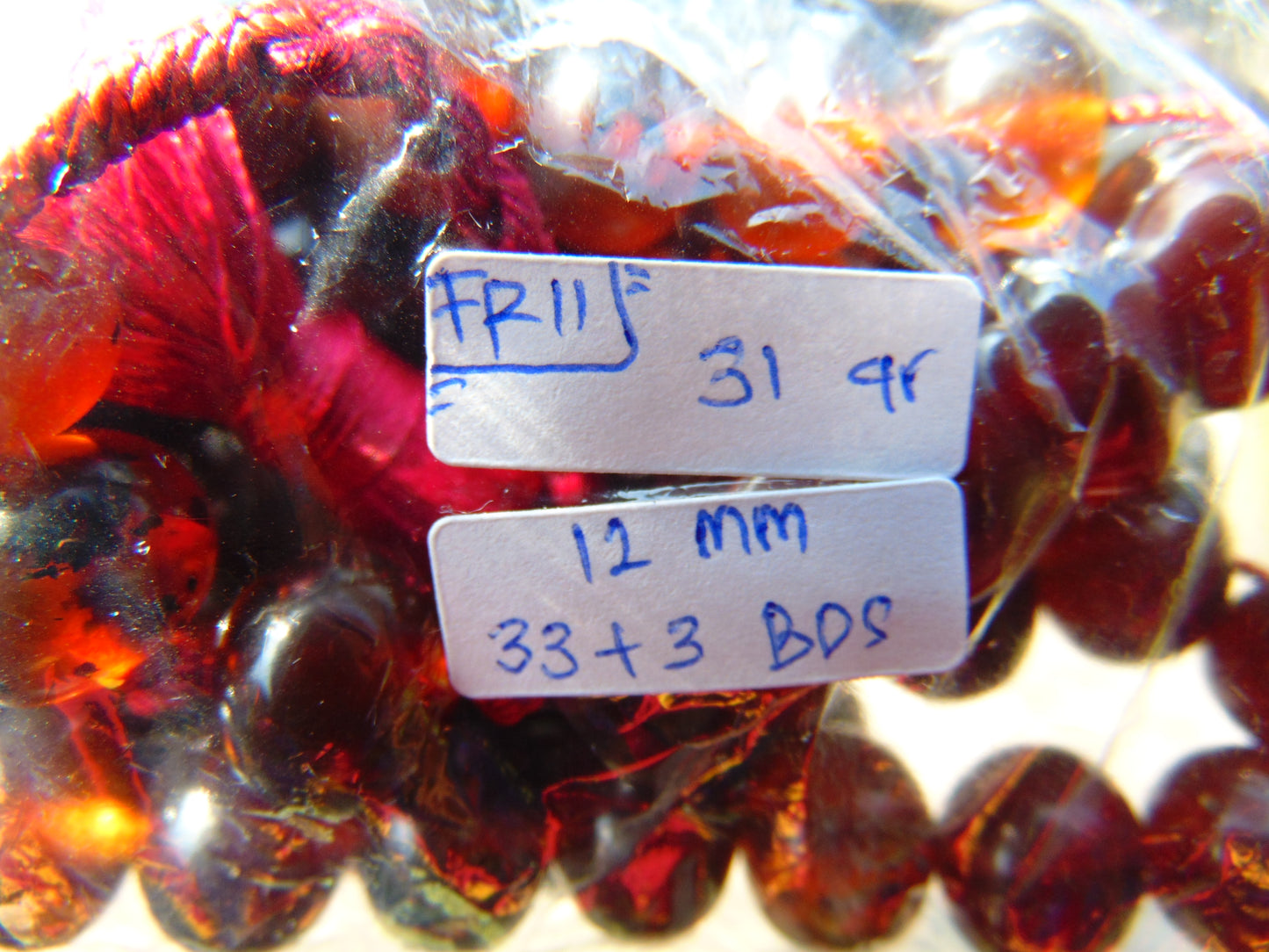 31 gr Hand Tasbih 36 Beads 10 mm Mesbah Rosary Indonesian Red Amber for Healing FR11