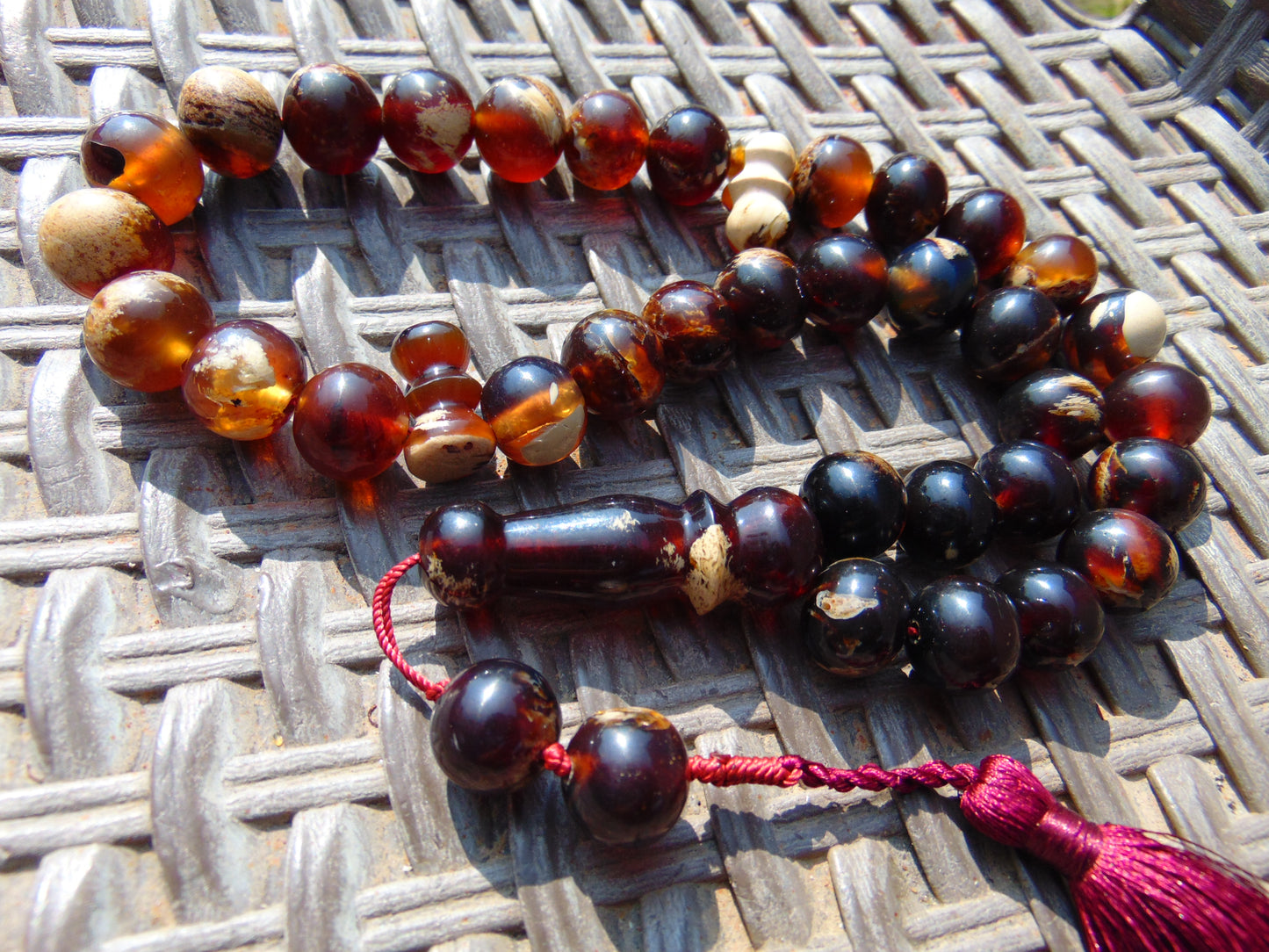 65 gr Tasbih Mesbah Rosary 36 Beads 14 mm Indonesian Cherry Red Amber for Healing TB14i28