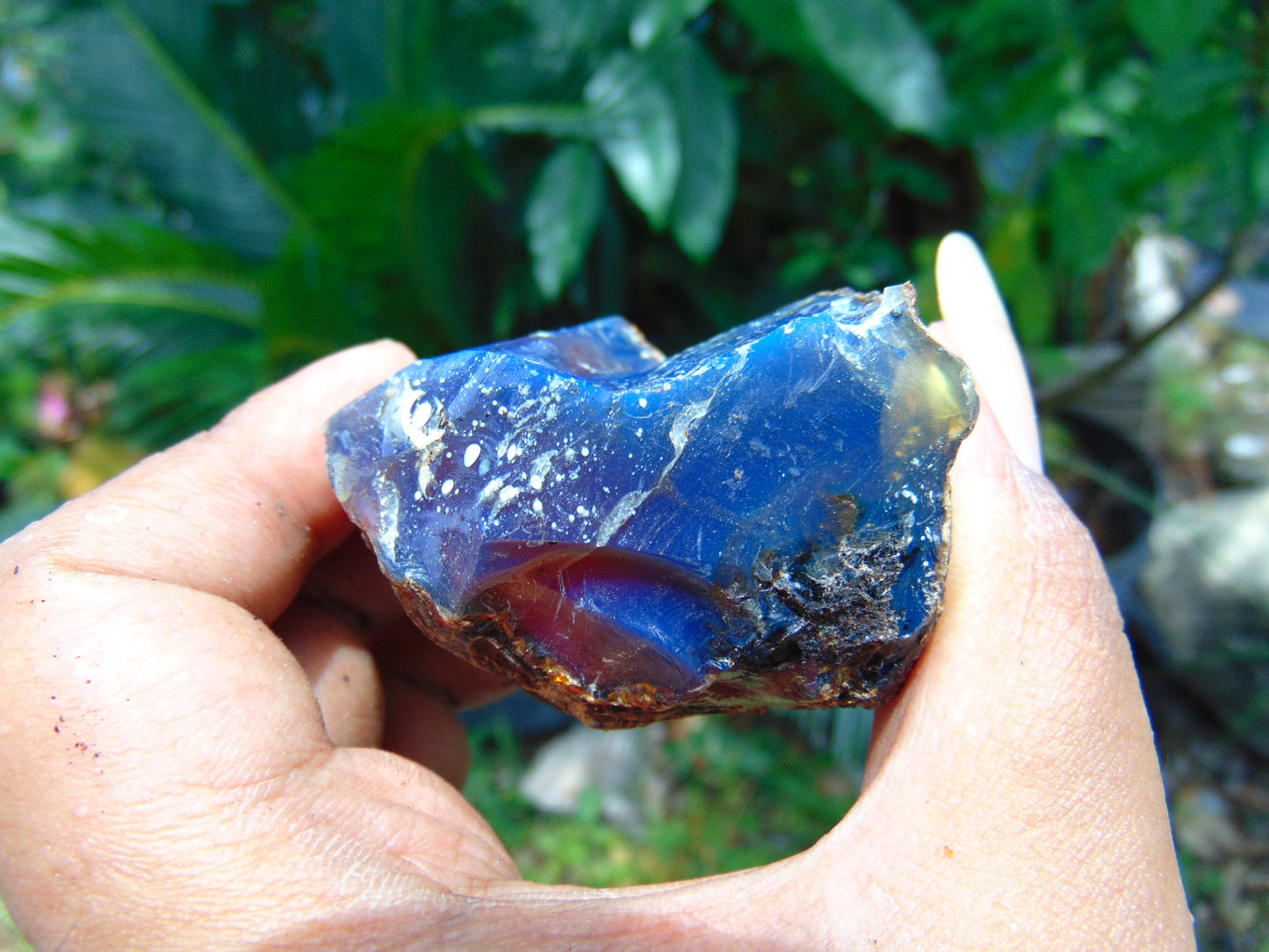 39 gram Rough Raw Indonesian Blue Amber for Healing AGRB122