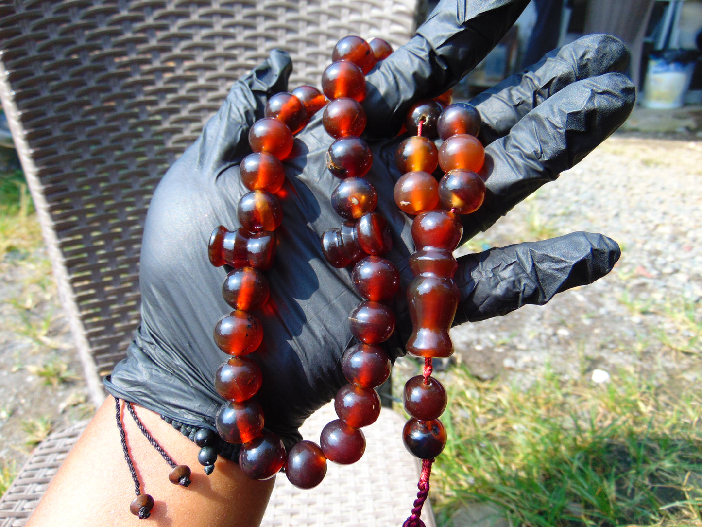 67 gr Tasbih Mesbah Rosary 35 Beads 14 mm Indonesian Crystal Red Amber for Healing TB14i031