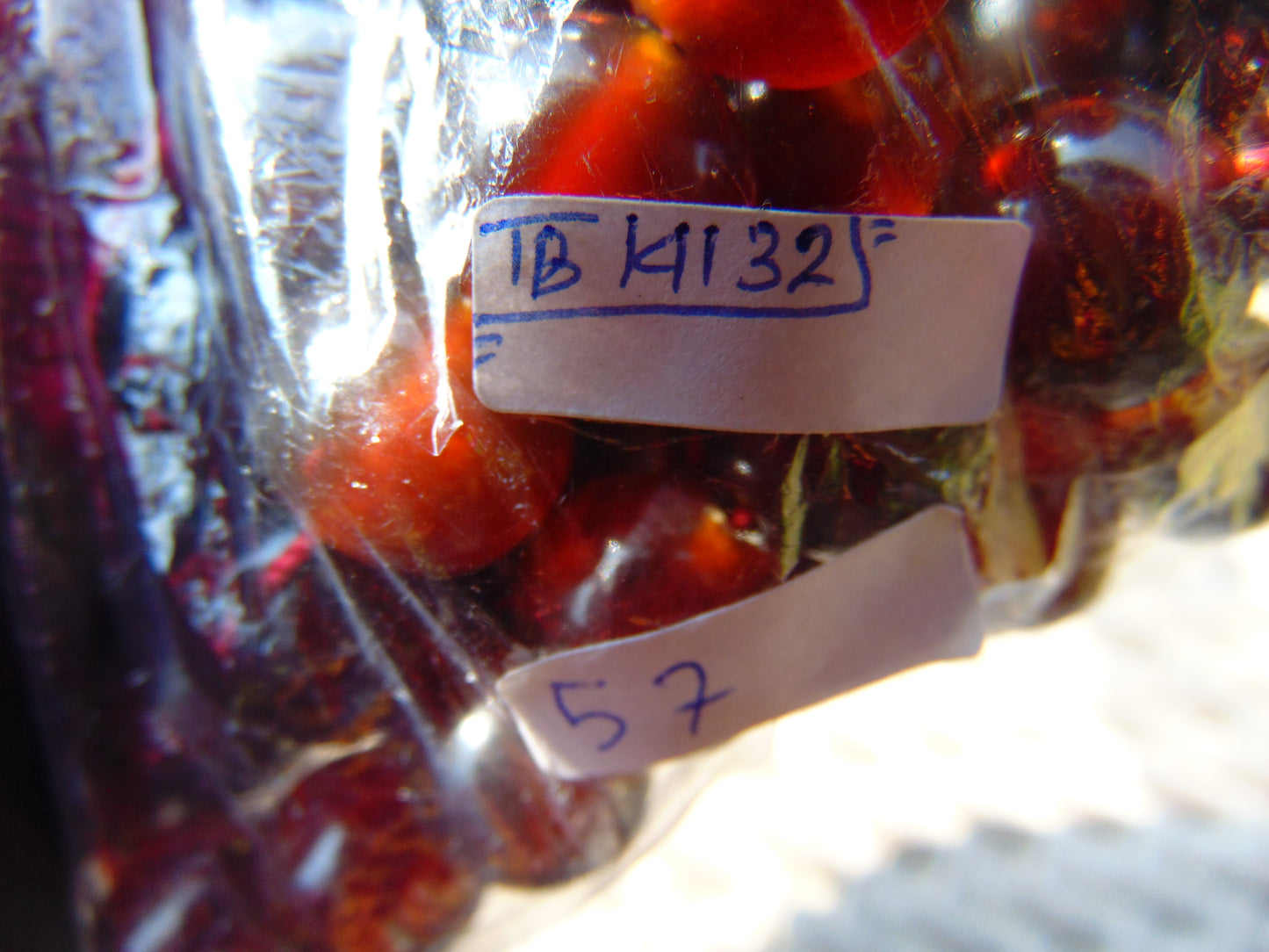 57 gr Tasbih Mesbah Rosary 35 Beads 14 mm Indonesian Crystal Red Amber for Healing TB14i32