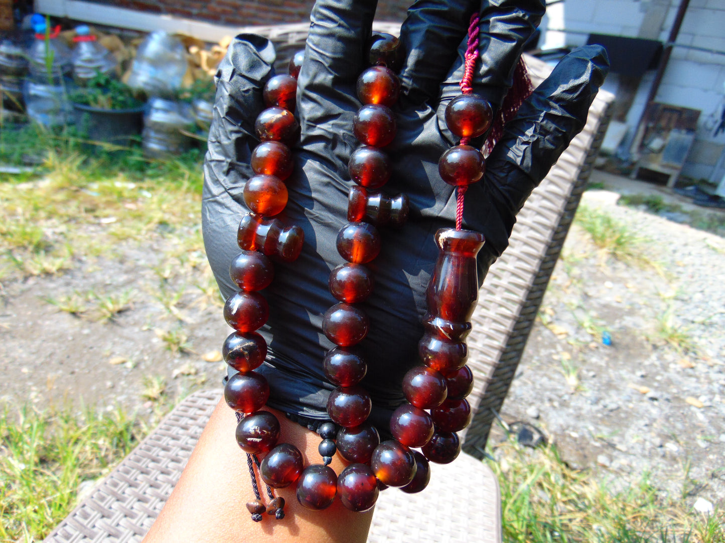 67 gram Tasbih Mesbah Rosary 36 Beads 14 mm Indonesian Cherry Red Amber for Healing TB13i13