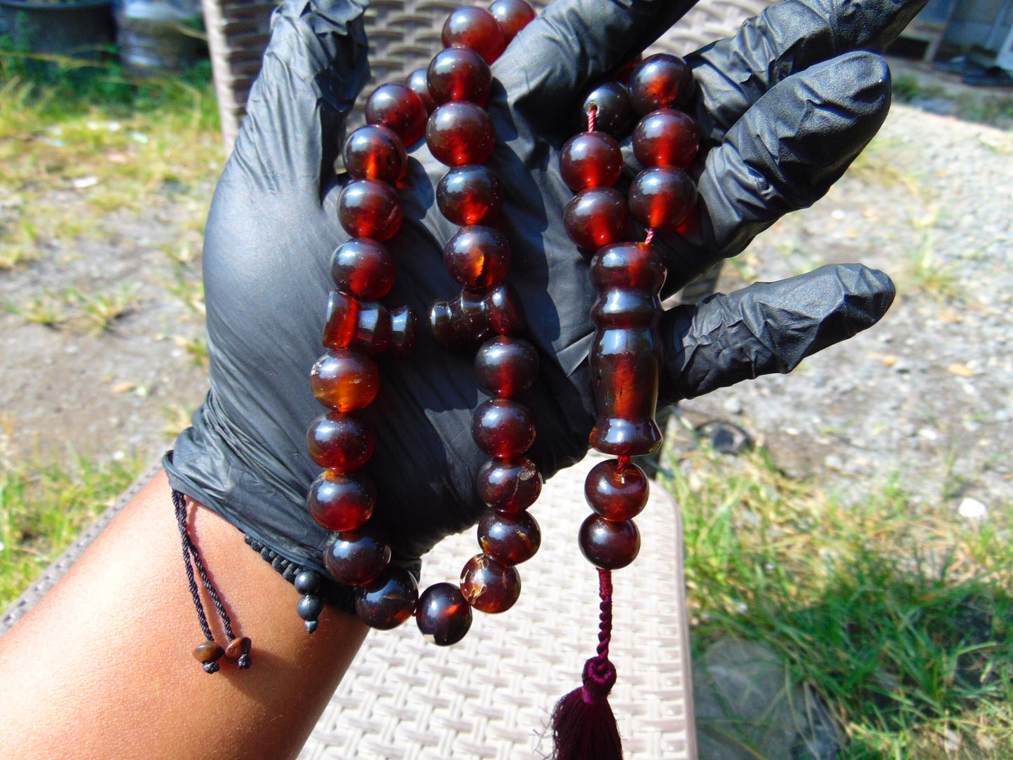67 gram Tasbih Mesbah Rosary 36 Beads 14 mm Indonesian Cherry Red Amber for Healing TB13i13