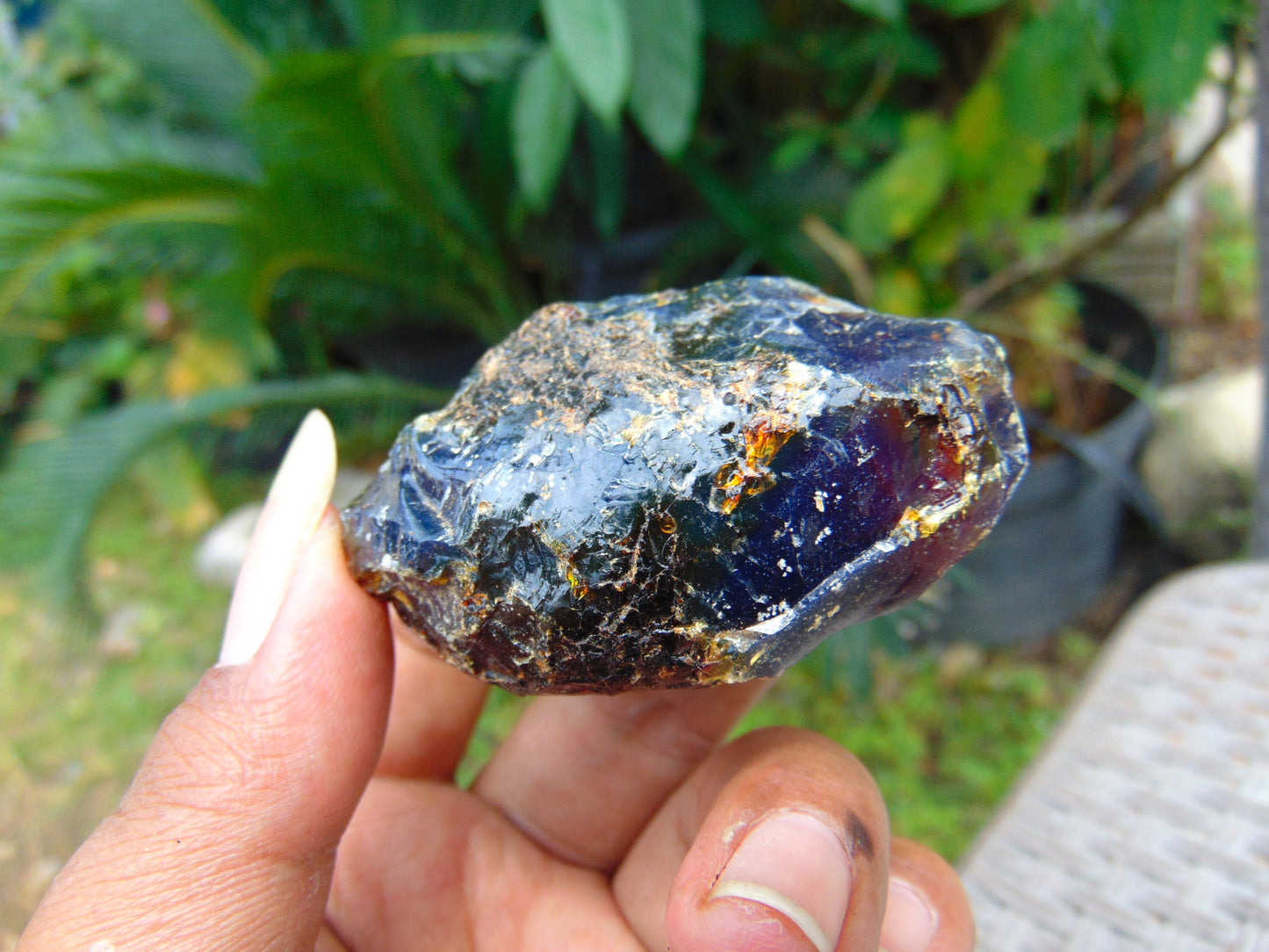 32 gram Rough Raw Indonesian Purple Blue Amber for Healing AGRB109