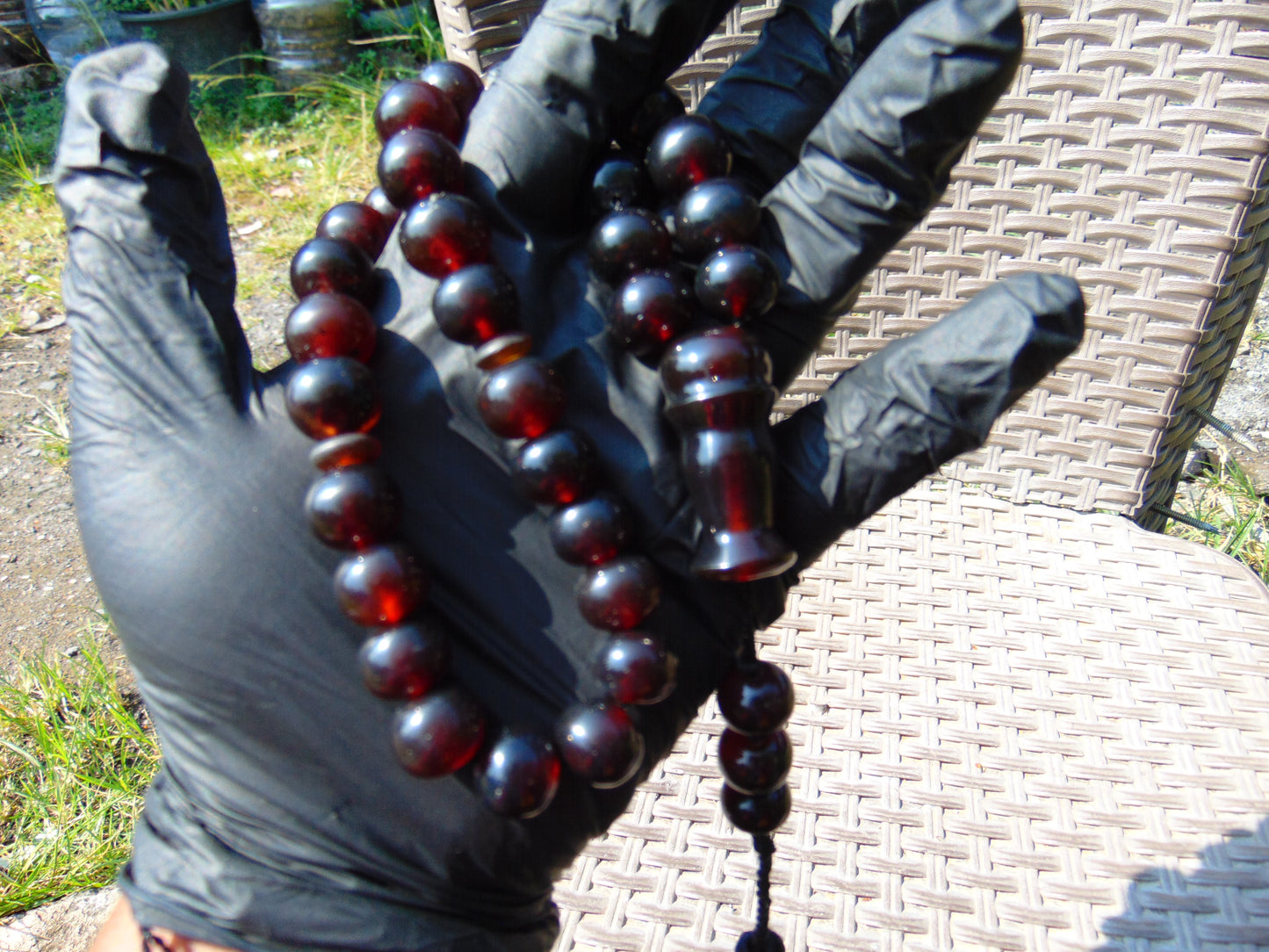 50 gr Hand Tasbih Mesbah Rosary 36 Beads 12 mm Indonesian Cherry Red Amber for Healing TB13i23