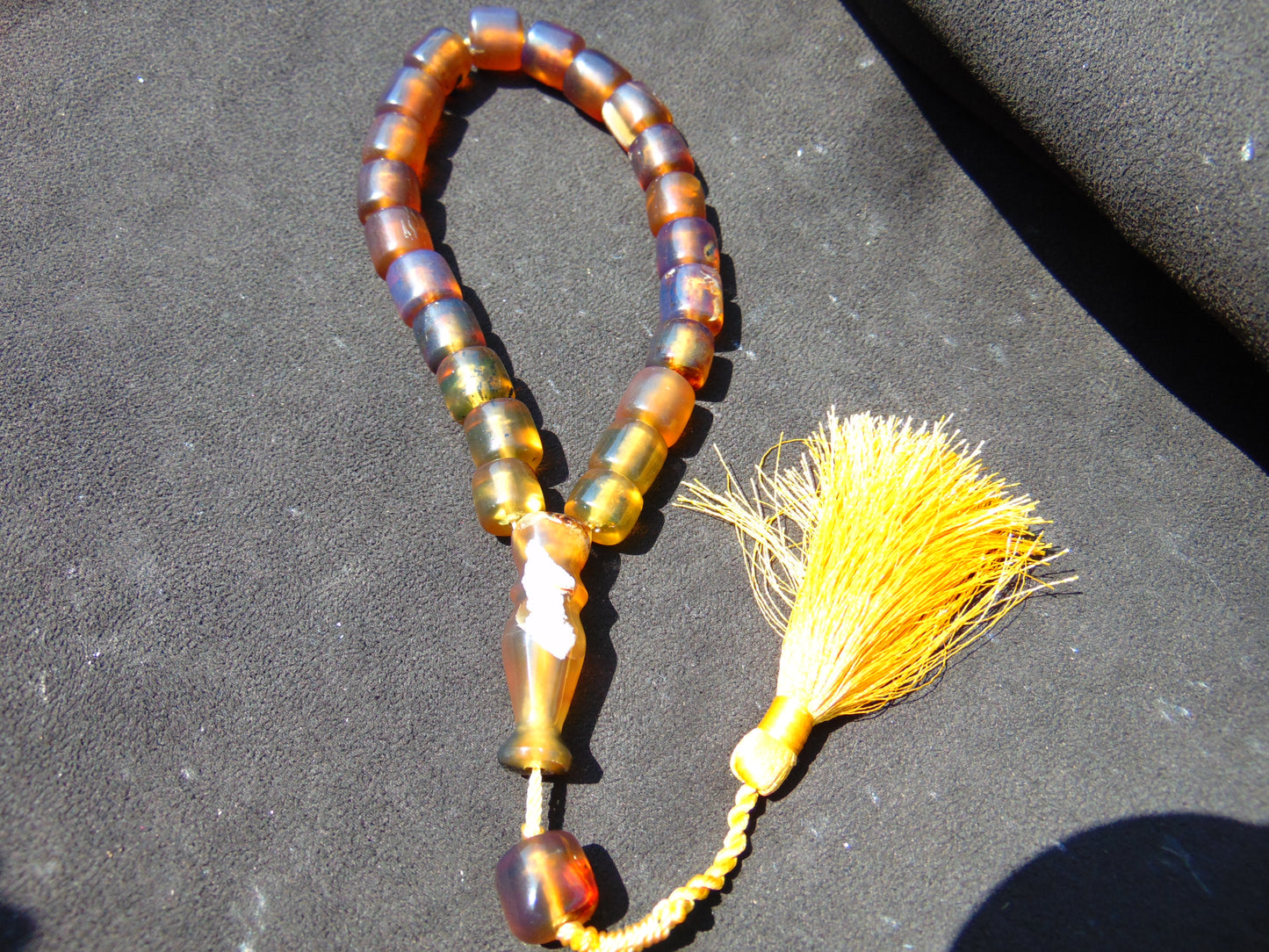 38 gr Komboloi Rosary 22 Beads 12x12 mm Indonesian Blue Amber for Healing TU14