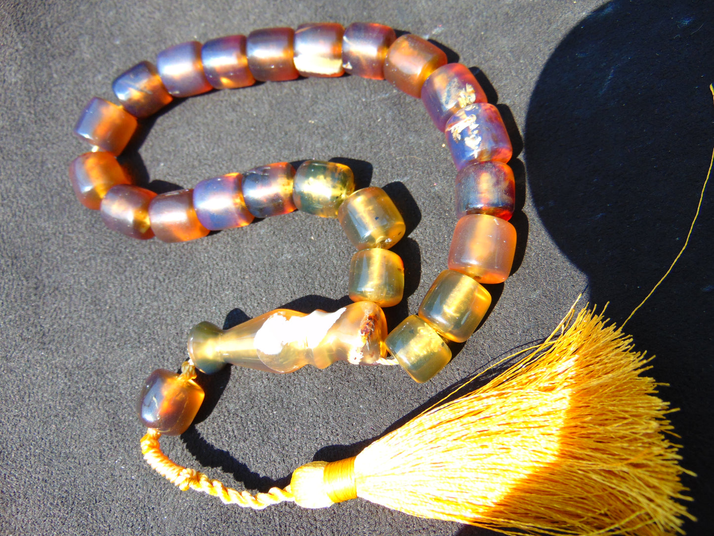 38 gr Komboloi Rosary 22 Beads 12x12 mm Indonesian Blue Amber for Healing TU14