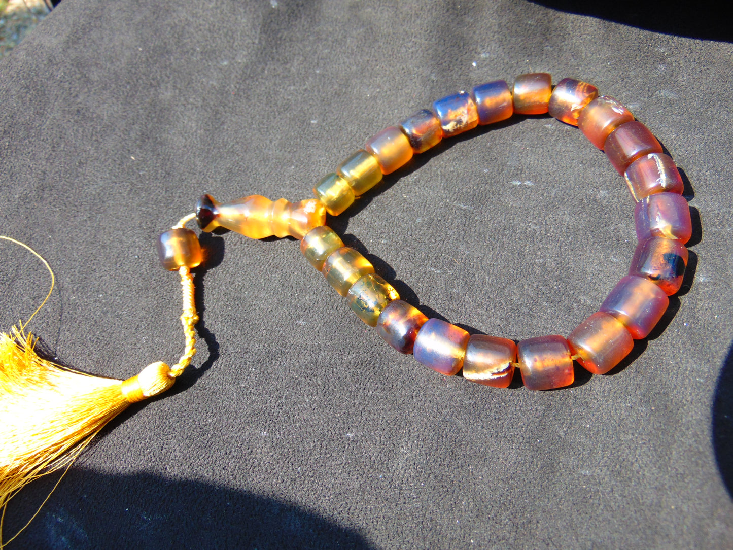 38 gr Komboloi Rosary 22 Beads 12x12 mm Indonesian Blue Amber for Healing TU14