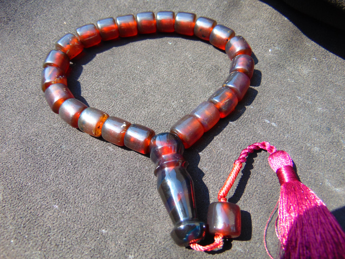 40 gr Komboloi Rosary 22 Beads 12x12 mm Indonesian Red Amber for Healing TU11