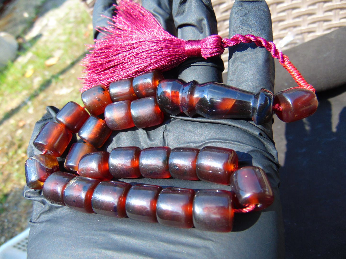 40 gr Komboloi Rosary 22 Beads 12x12 mm Indonesian Red Amber for Healing TU11