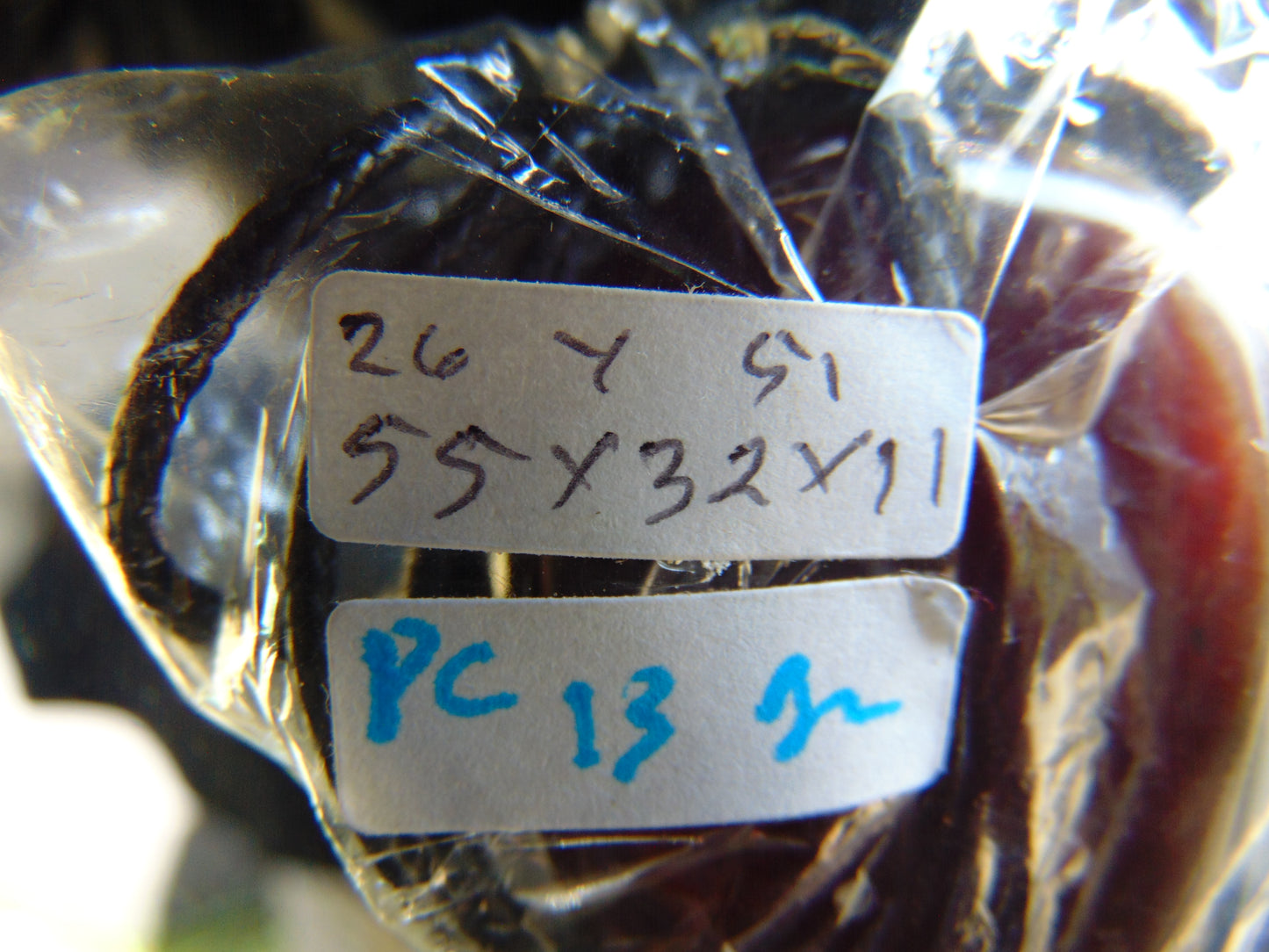 Natural Indonesian Blue Amber Pendant Magatama, 13 gram Blue Amber Comma Pendant,Unique Statement Gift for Men Women 26y51