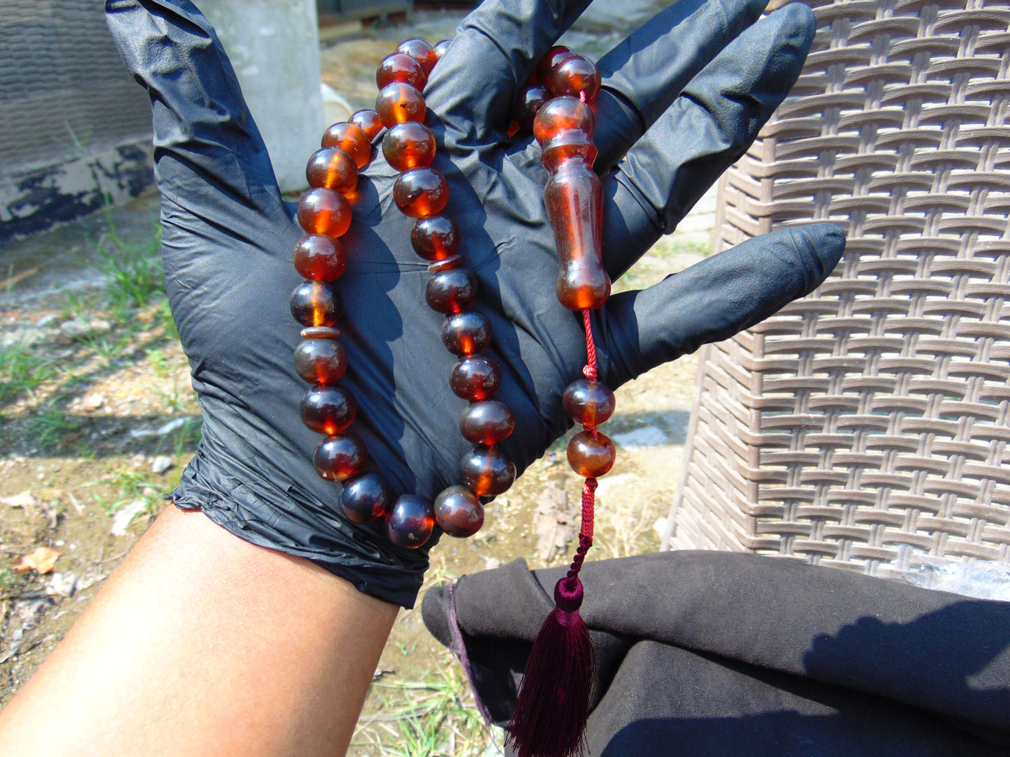 42 gr Hand Tasbih 33+2 Beads 12 mm Indonesian Red Amber for Healing BT3
