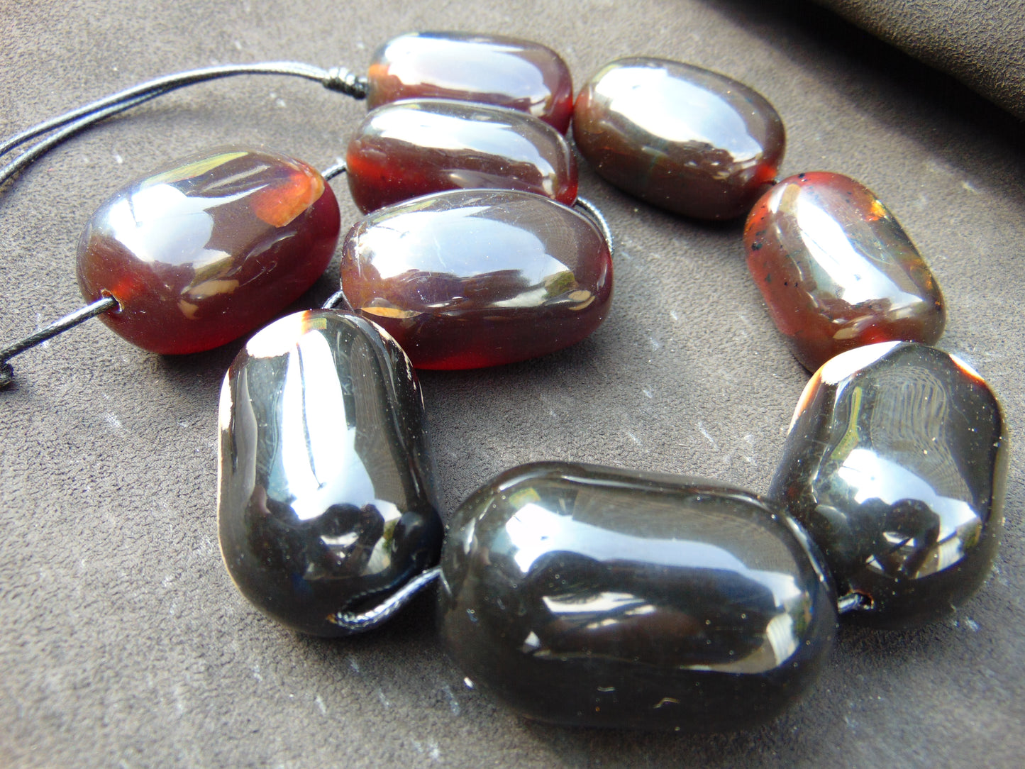 226 gr Big Necklace Indonesian Dark Blue Amber for Healing NEC27