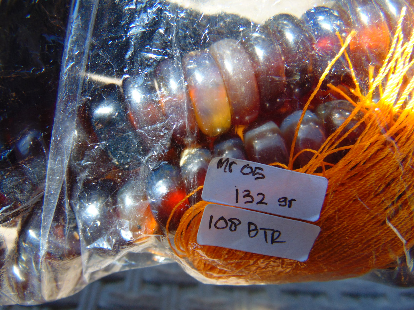 123 gram 108 Beads Rosary Mala Buddha for Yoga and Meditation Indonesian Mix Red Blue Amber for Healing MR5