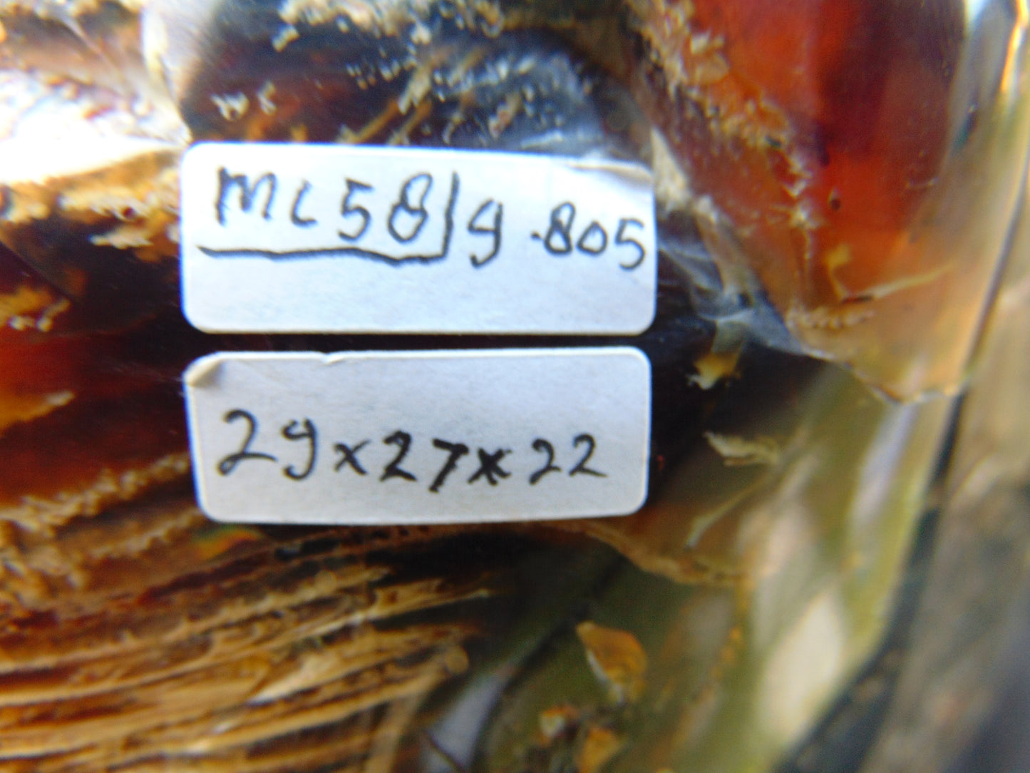 9805 gram full polished 29x27x22 cm Indonesian Zebra Blue Amber for Healing ML58