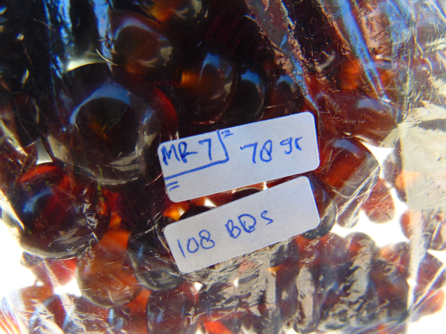 78 gram 108 Beads Rosary Mala Buddha for Yoga and Meditation Indonesian Red Bluish Amber for Healing MR7