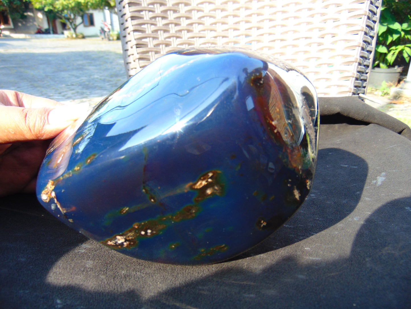 1388 gr Full Polished 18x17x9 cm Indonesian Blue Amber for Healing AR112