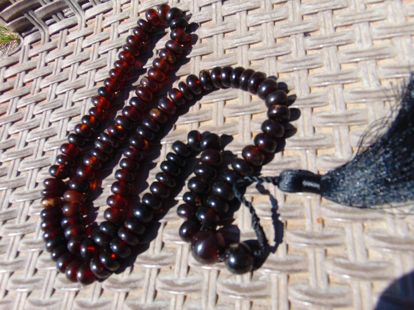 74 gram 108 Beads Rosary Mala Buddha for Yoga and Meditation Indonesian Dark Red Amber for Healing MR5