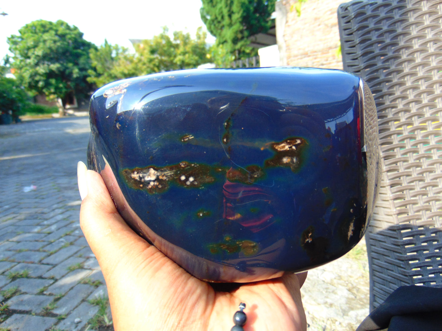 1388 gr Full Polished 18x17x9 cm Indonesian Blue Amber for Healing AR112
