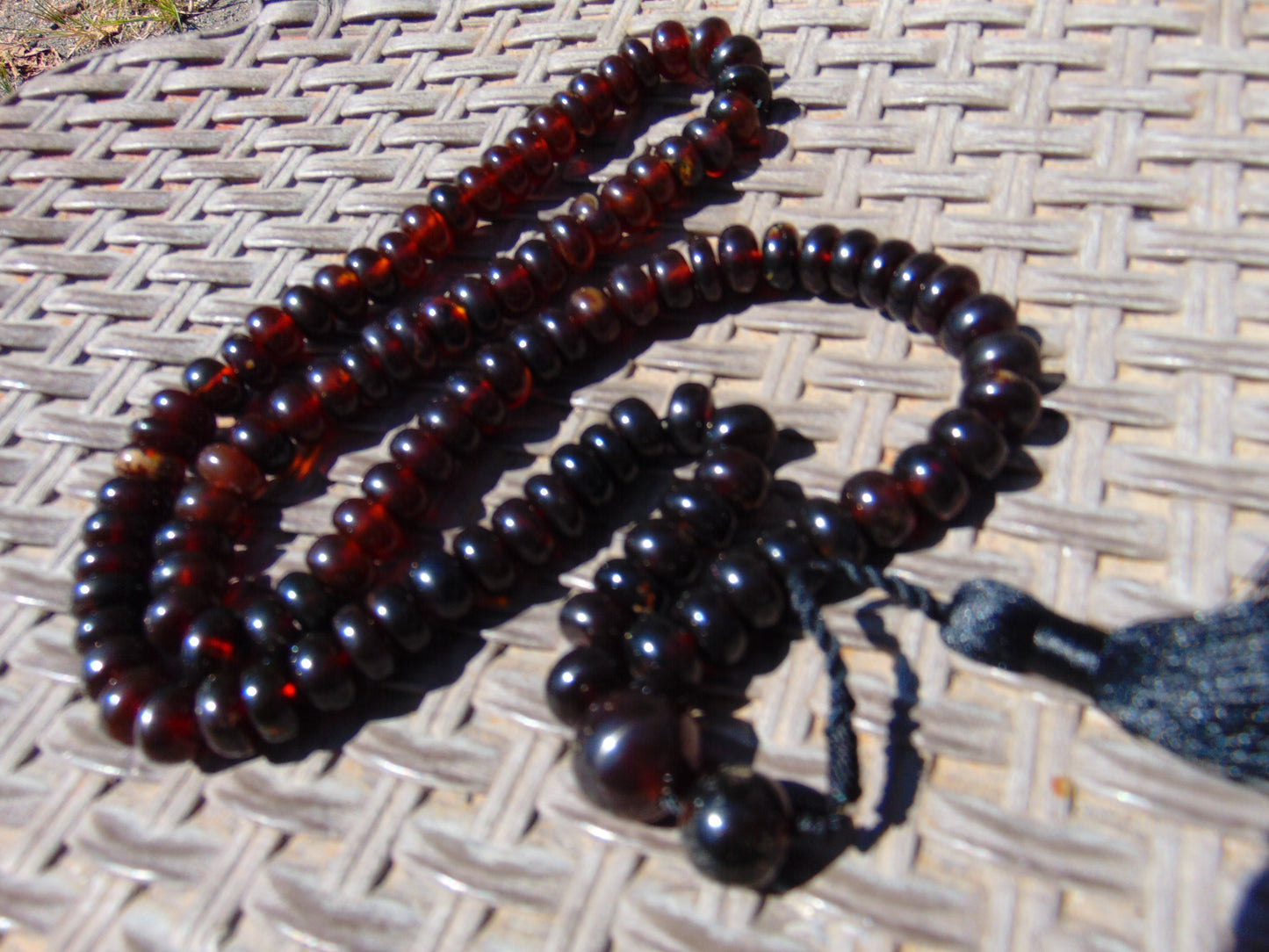 74 gram 108 Beads Rosary Mala Buddha for Yoga and Meditation Indonesian Dark Red Amber for Healing MR5