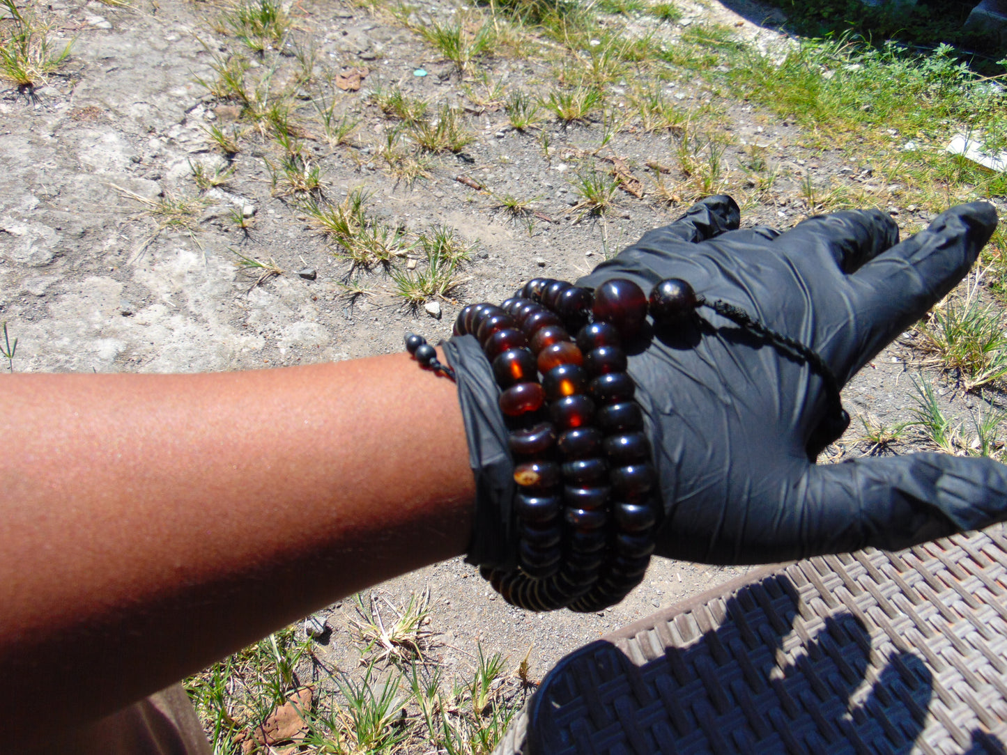 74 gram 108 Beads Rosary Mala Buddha for Yoga and Meditation Indonesian Dark Red Amber for Healing MR5