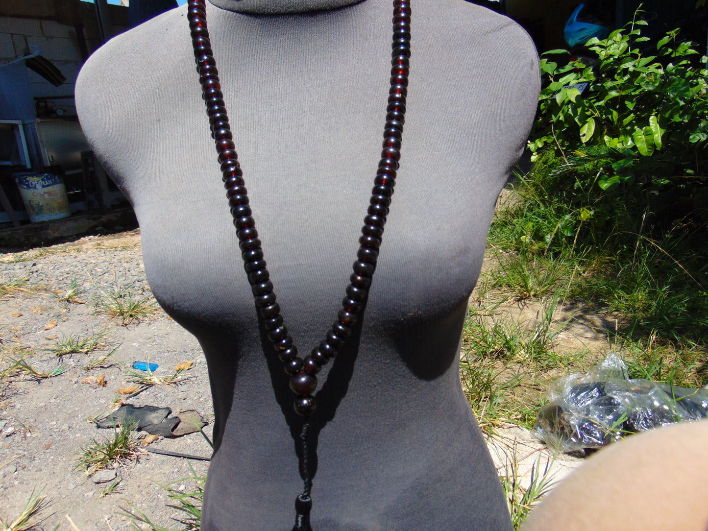 74 gram 108 Beads Rosary Mala Buddha for Yoga and Meditation Indonesian Dark Red Amber for Healing MR5