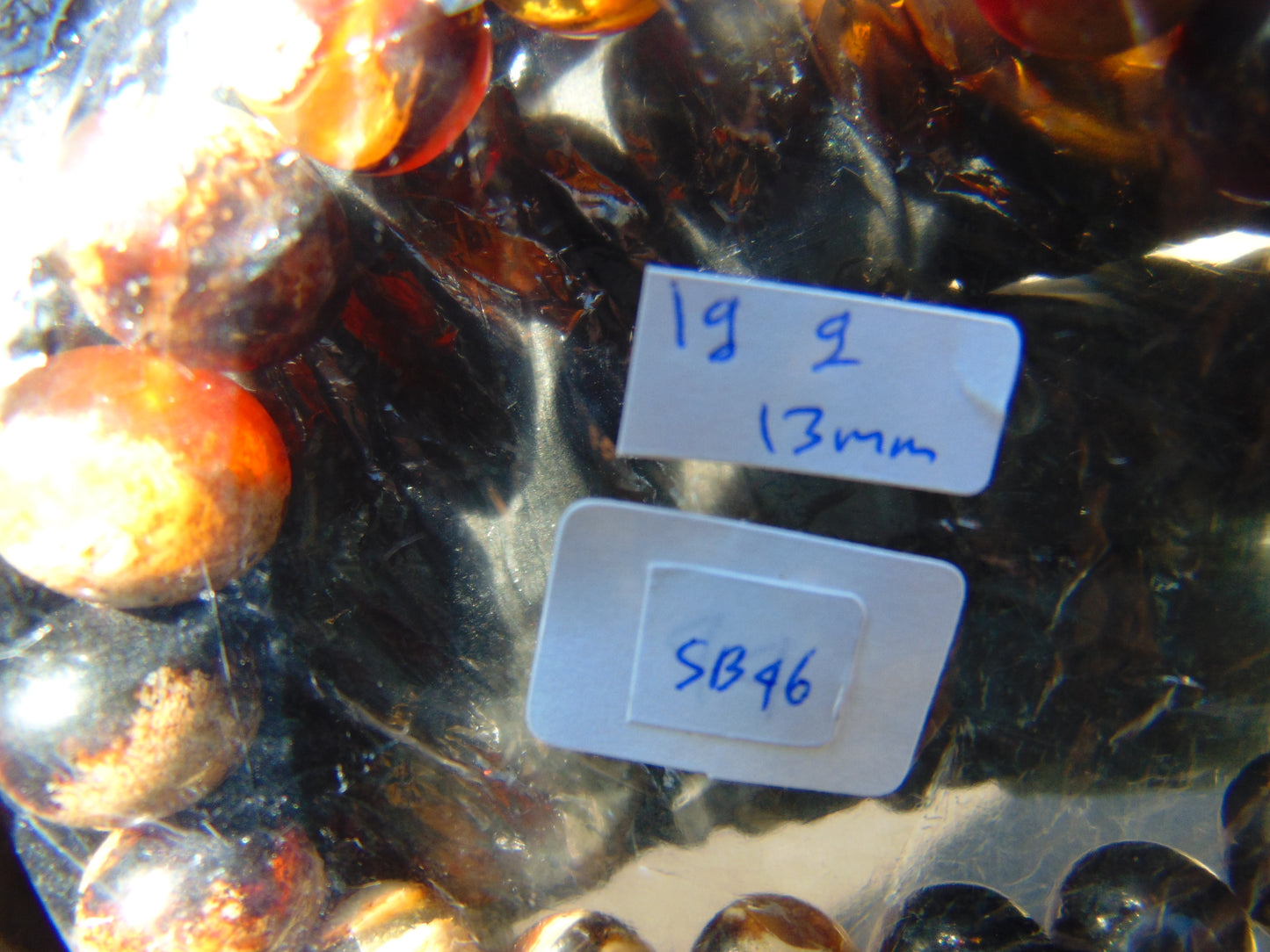 19 Gram 18 Small Beads Bracelet Indonesian Yellow Bluish Amber for Healing SB46