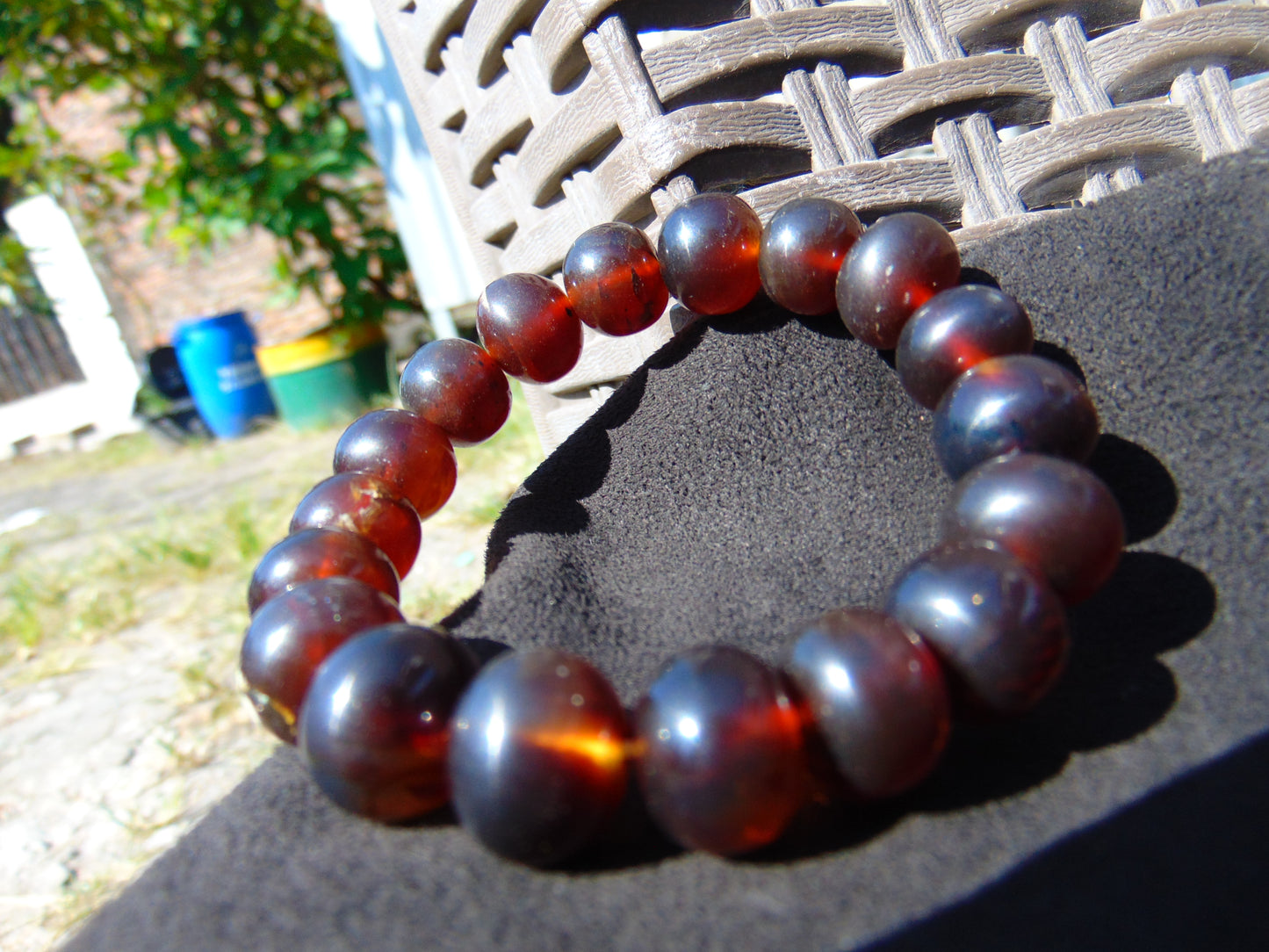 18 Gram 18 Small Beads Bracelet Indonesian Yellow Bluish Amber for Healing SB47