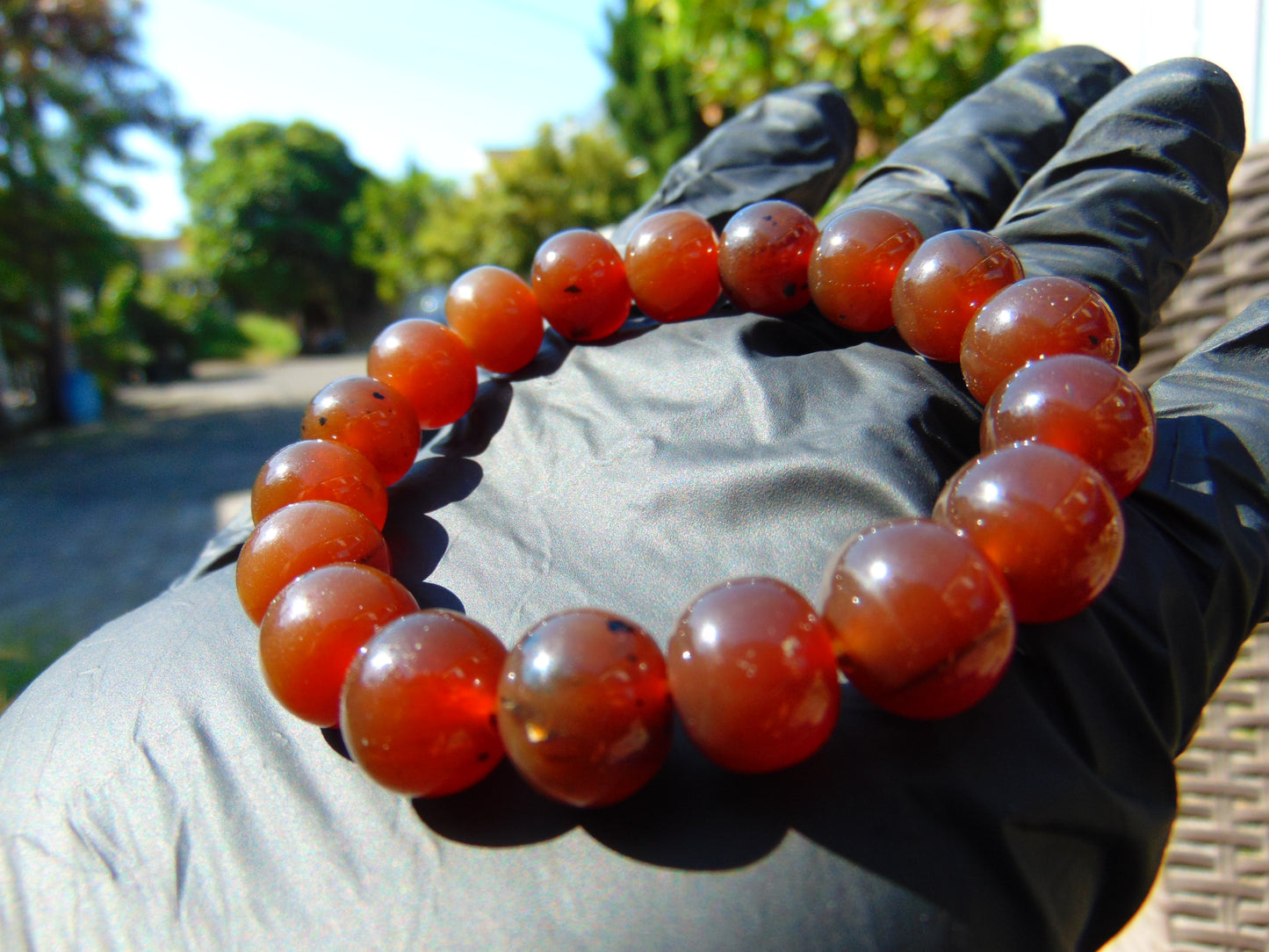 15 Gram 18 Small Beads Bracelet Indonesian Red Amber for Healing SB48