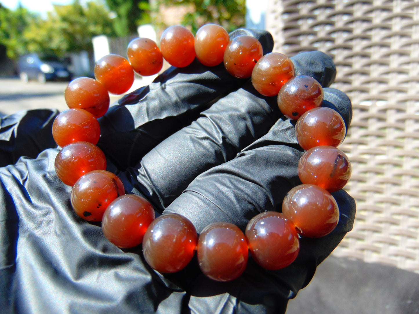 15 Gram 18 Small Beads Bracelet Indonesian Red Amber for Healing SB48