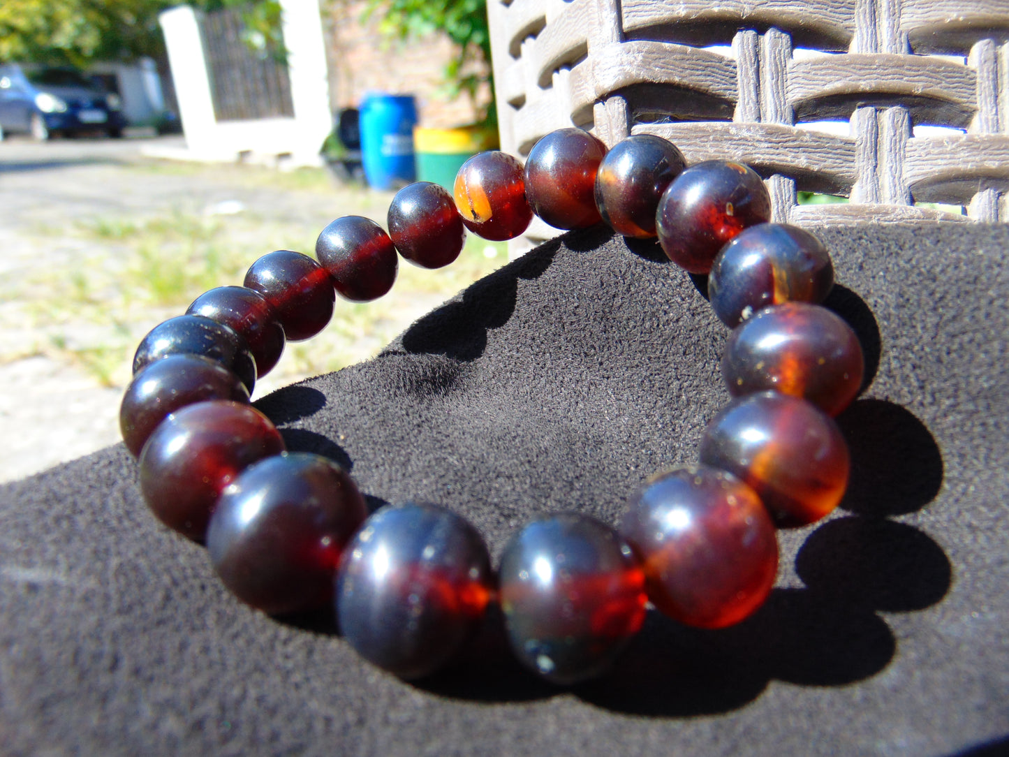 19 Gram 18 Small Beads Bracelet Indonesian Red Amber for Healing SB49