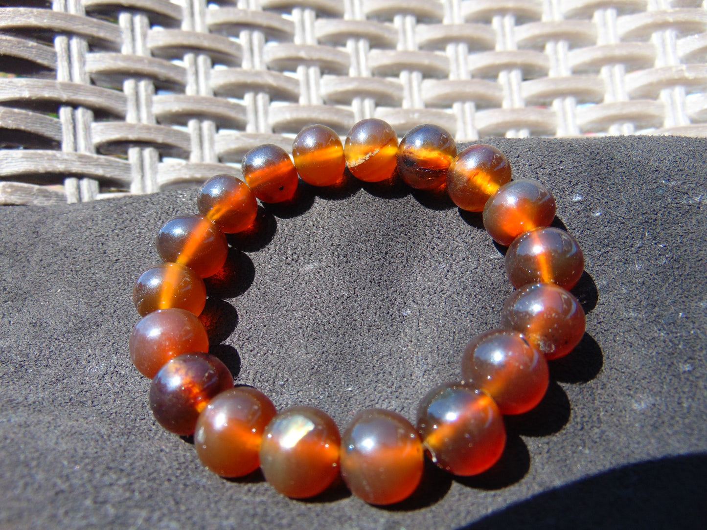 16 Gram 18 Small Beads Bracelet Indonesian Yellow Bluish Amber for Healing SB45