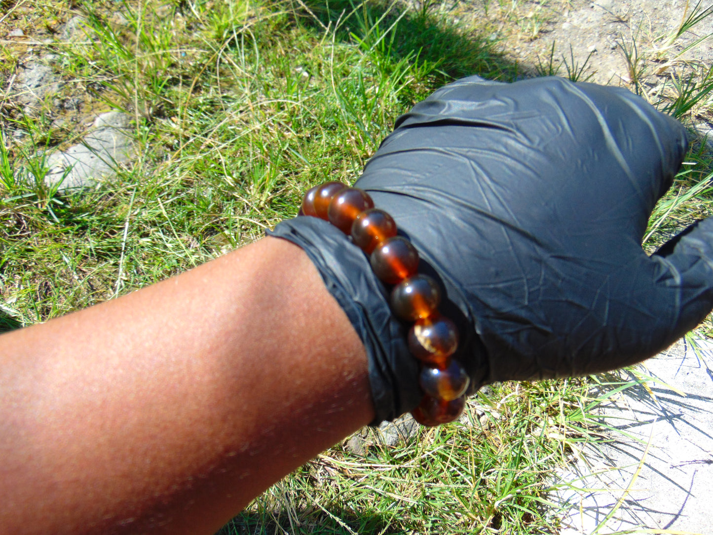 16 Gram 18 Small Beads Bracelet Indonesian Yellow Bluish Amber for Healing SB45