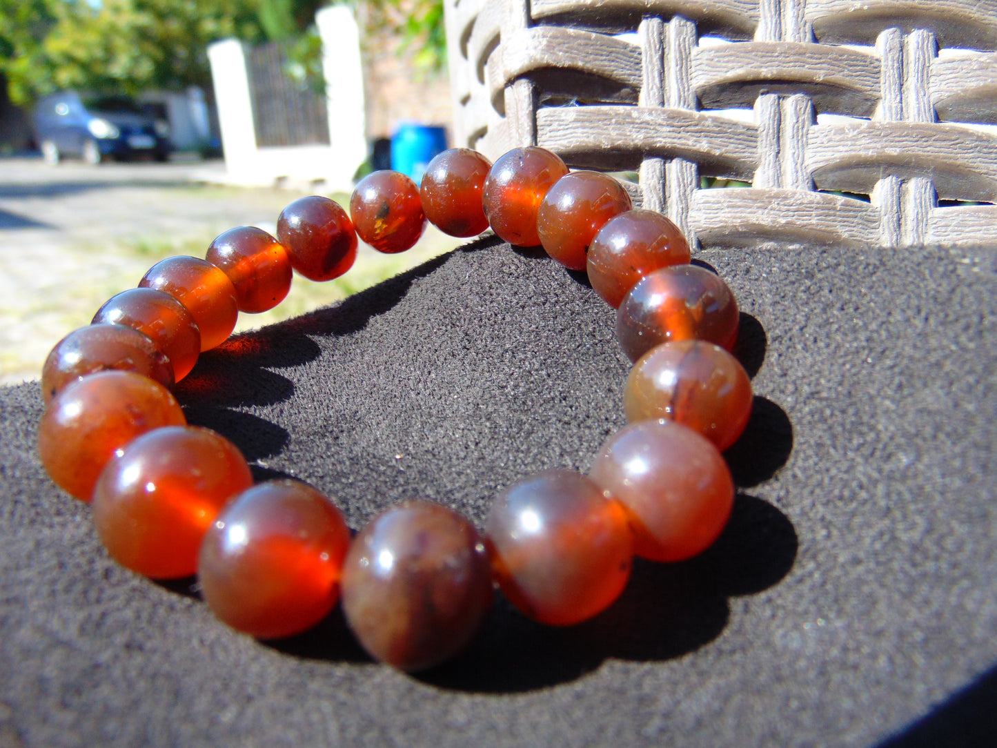 17 Gram 18 Small Beads Bracelet Indonesian Red Amber for Healing SB24