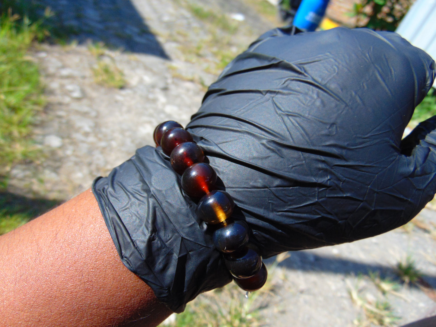 18 Gram 18 Small Beads Bracelet Indonesian Red Bluish Amber for Healing SB52