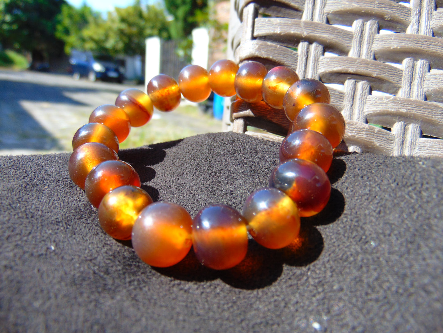 18 Gram 18 Small Beads Bracelet Indonesian Yellow Bluish Amber for Healing SB43