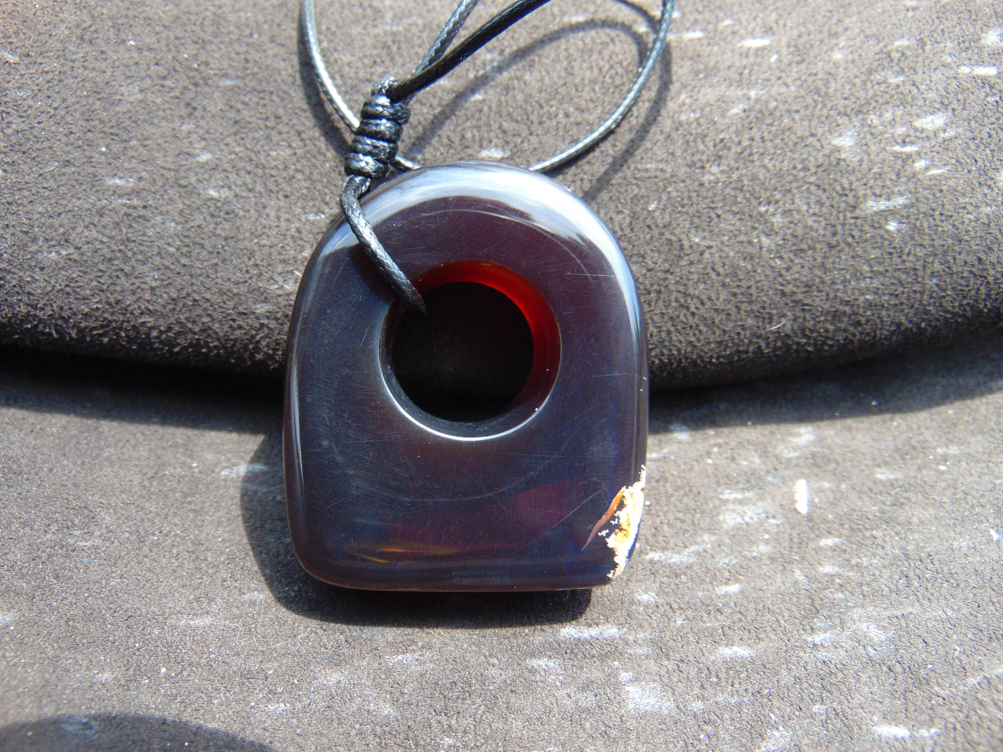 33 gram Ring Pendant Indonesian red blue Amber for Healing 25y154
