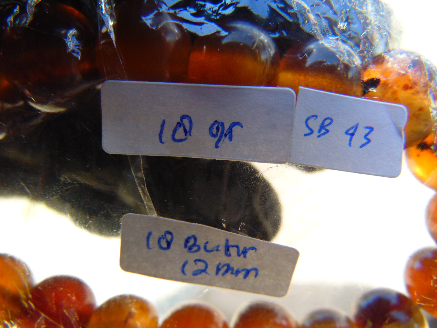 18 Gram 18 Small Beads Bracelet Indonesian Yellow Bluish Amber for Healing SB43