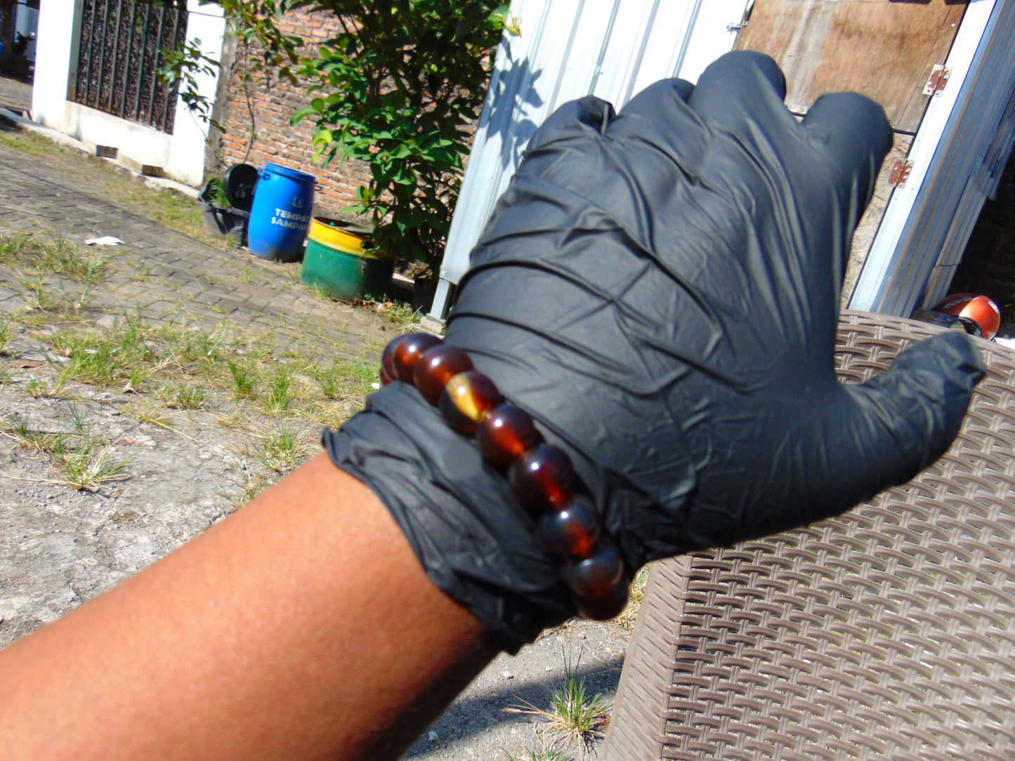 18 Gram 18 Small Beads Bracelet Indonesian Red Bluish Amber for Healing SB38