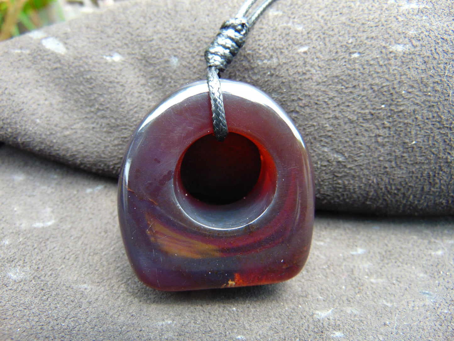 24 gram Ring Pendant Indonesian red blue Amber for Healing 25y153