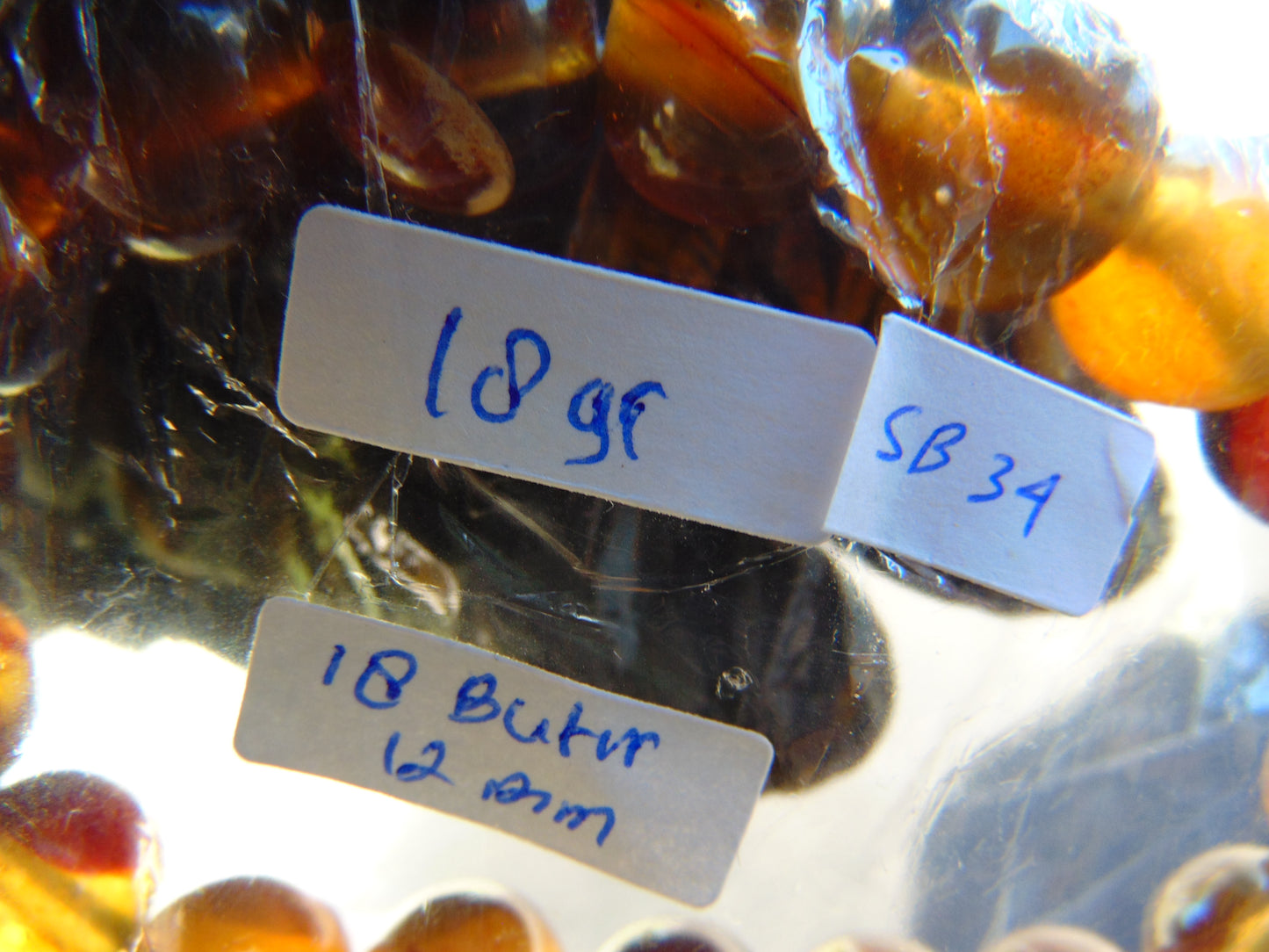 18 Gram 18 Small Beads Bracelet Indonesian Yellow Bluish Amber for Healing SB34