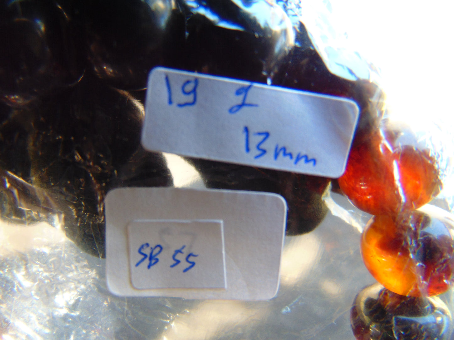 19 Gram 18 Small Beads Bracelet Indonesian Red Dark Bluish Amber for Healing SB55