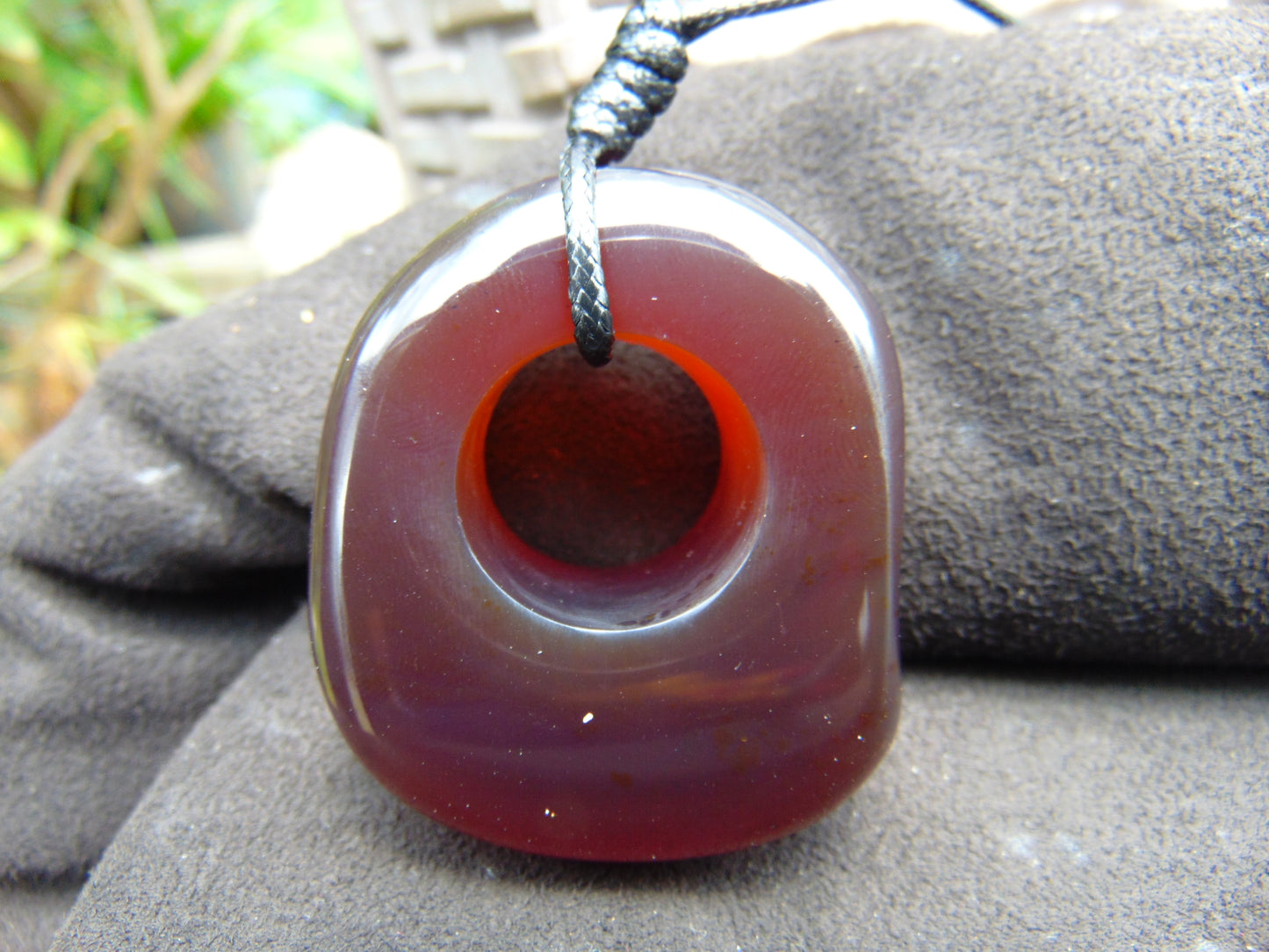 27 gram Ring Pendant Indonesian Red Blue Amber for Healing 25A217