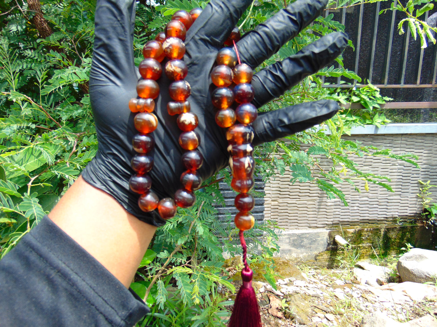 65 gr Tasbih Mesbah Rosary 35 Beads 14 mm Indonesian Yellow Red Amber for Healing TB14i3