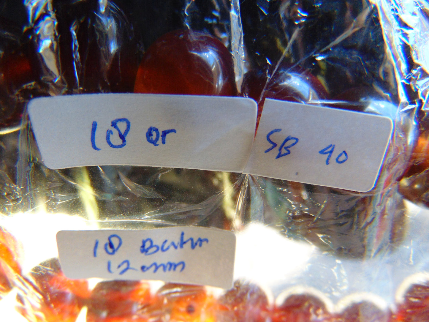 18 Gram 18 Small Beads Bracelet Indonesian Red Bluish Amber for Healing SB40