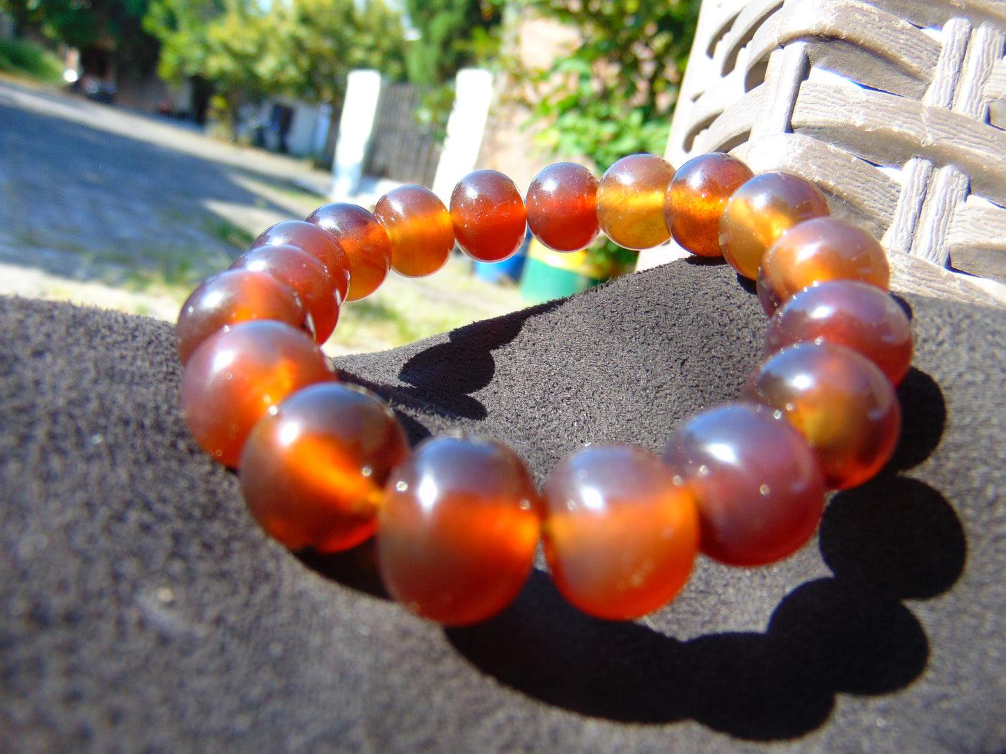 18 Gram 18 Small Beads Bracelet Indonesian Red Bluish Amber for Healing SB35