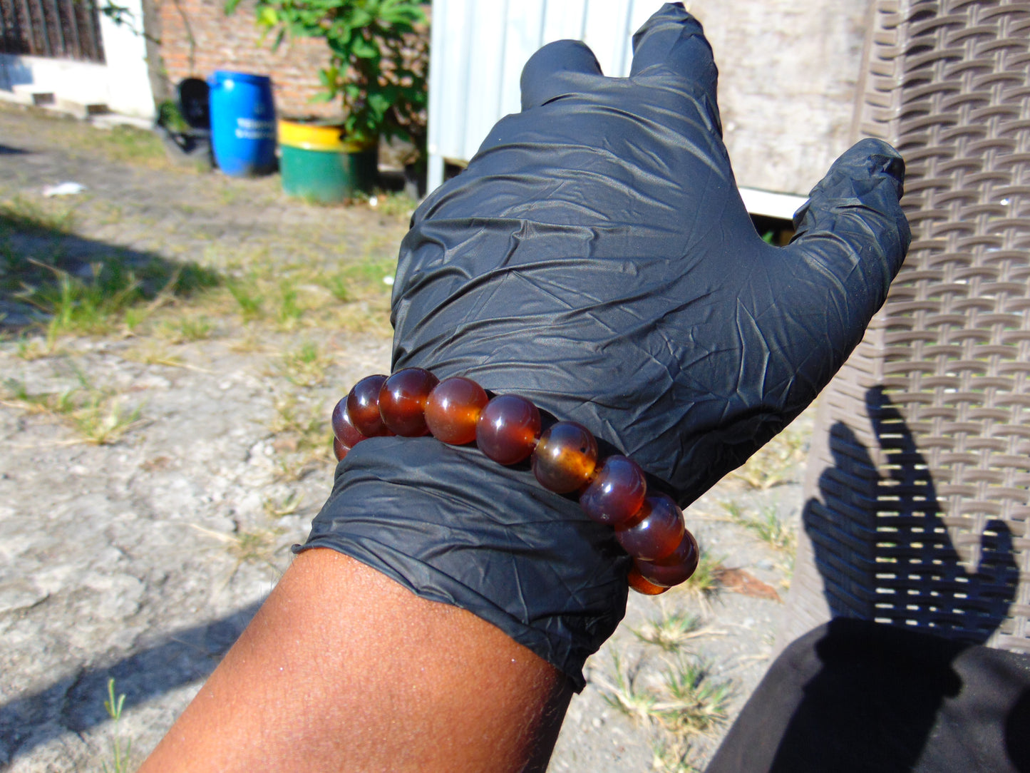 18 Gram 18 Small Beads Bracelet Indonesian Red Bluish Amber for Healing SB35