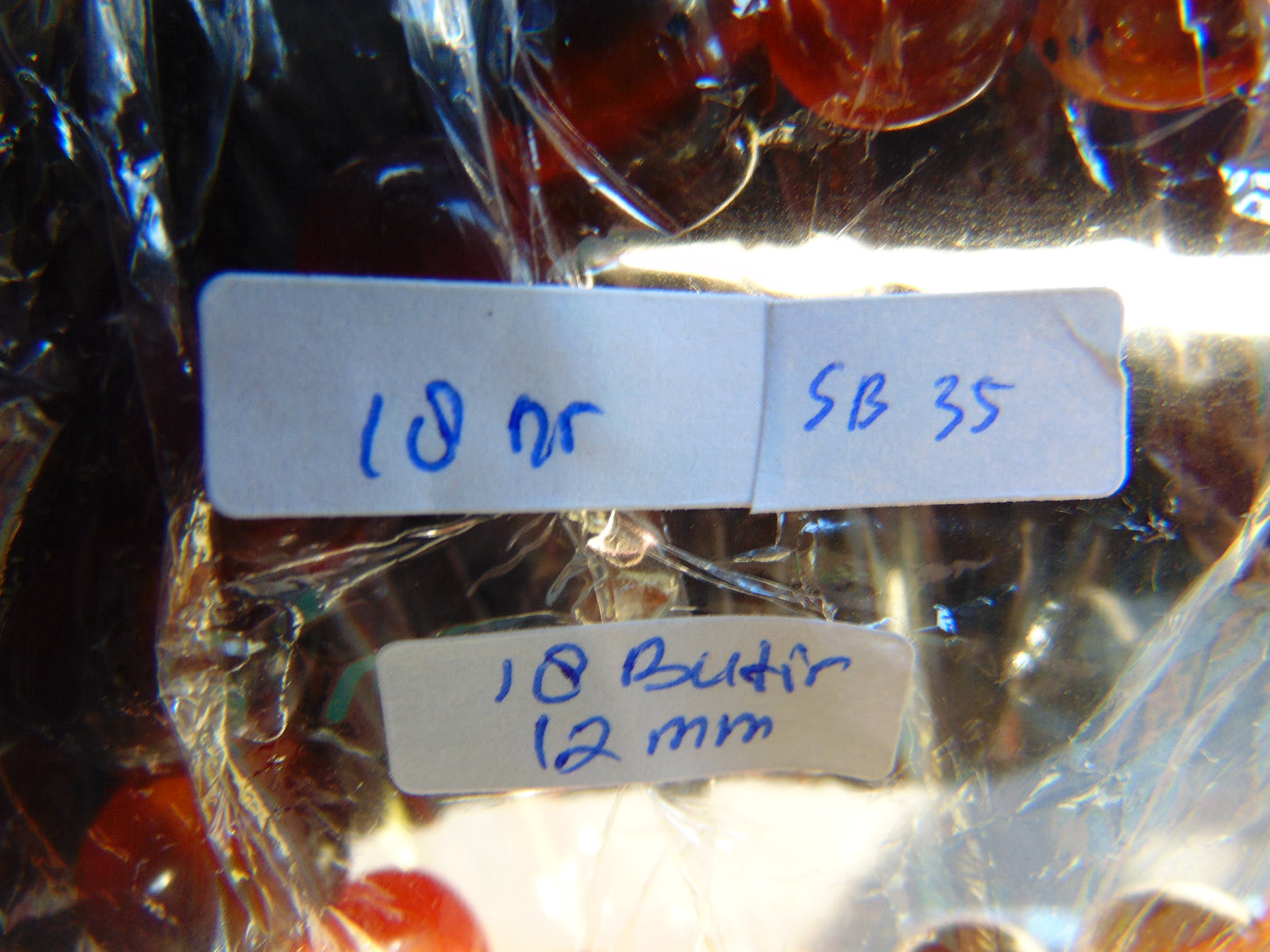 18 Gram 18 Small Beads Bracelet Indonesian Red Bluish Amber for Healing SB35