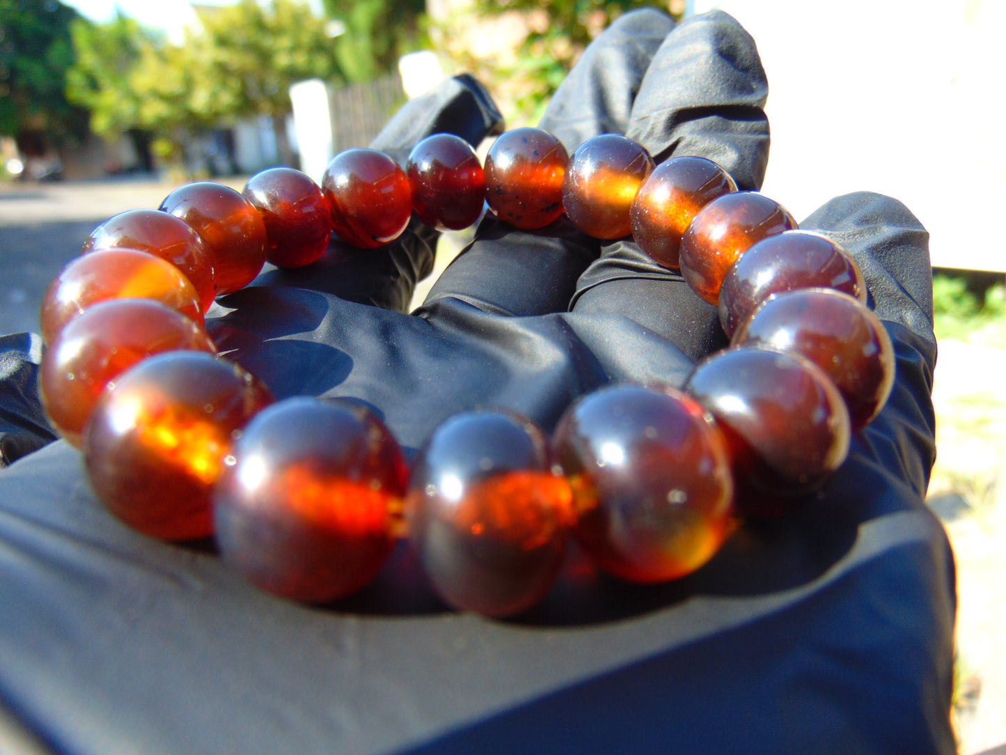 18 Gram 18 Small Beads Bracelet Indonesian Red Bluish Amber for Healing SB30